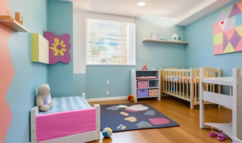 How can choosing washable paint in kids’ rooms reduce stress for parents