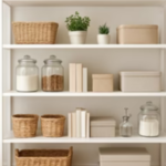 Why is it helpful to leave some shelves partly empty when styling them