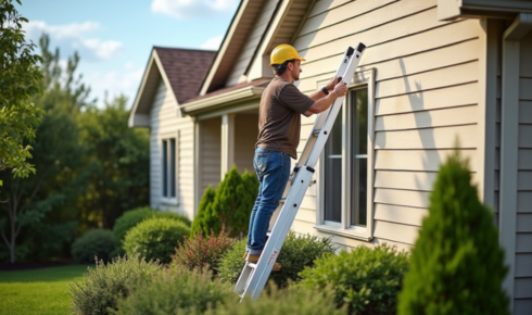 Why should you avoid leaving ladders or large tools outside in the yard