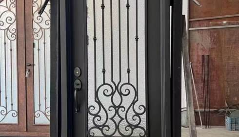 double iron doors